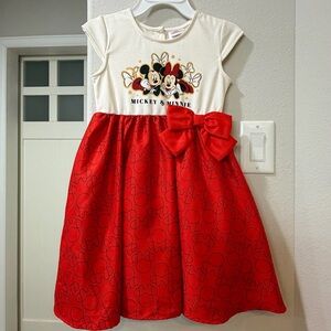 Disney Mickey & Minnie Cream and Red Kids Dress